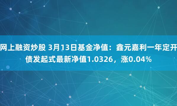 网上融资炒股 3月13日基金净值：鑫元嘉利一年定开债发起式最新净值1.0326，涨0.04%