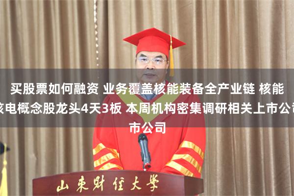 买股票如何融资 业务覆盖核能装备全产业链 核能核电概念股龙头4天3板 本周机构密集调研相关上市公司