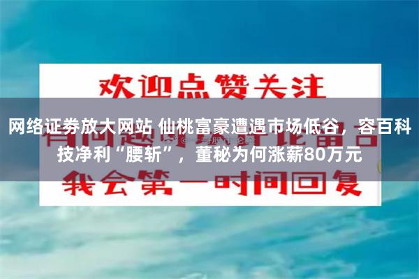 网络证劵放大网站 仙桃富豪遭遇市场低谷，容百科技净利“腰斩”，董秘为何涨薪80万元