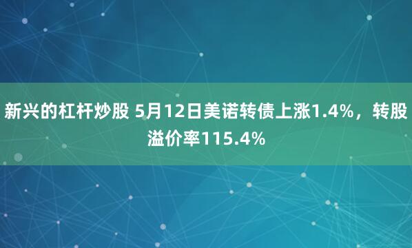 新兴的杠杆炒股 5月12日美诺转债上涨1.4%，转股溢价率115.4%