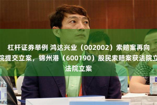 杠杆证券举例 鸿达兴业（002002）索赔案再向法院提交立案，锦州港（600190）股民索赔案获法院立案