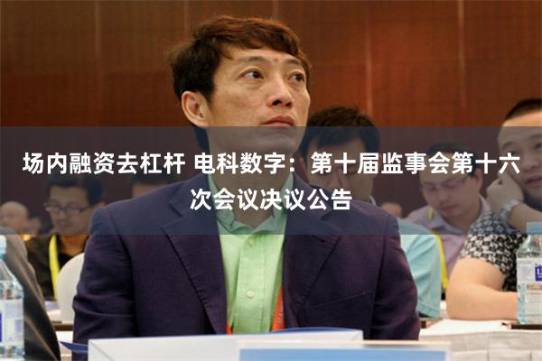 场内融资去杠杆 电科数字：第十届监事会第十六次会议决议公告