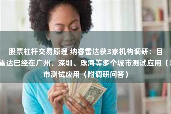 股票杠杆交易原理 纳睿雷达获3家机构调研：目前公司低空雷达已经在广州、深圳、珠海等多个城市测试应用（附调研问答）