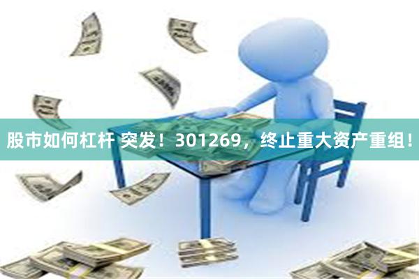 股市如何杠杆 突发！301269，终止重大资产重组！