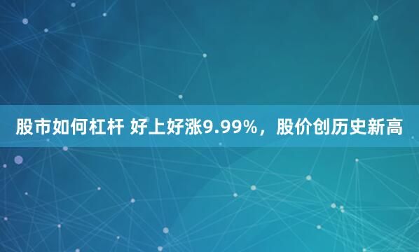 股市如何杠杆 好上好涨9.99%，股价创历史新高