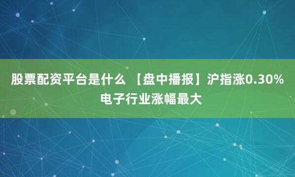 股票配资平台是什么 【盘中播报】沪指涨0.30%  电子行业涨幅最大
